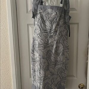 Maggy London Strapless Dress with Black and White Pattern